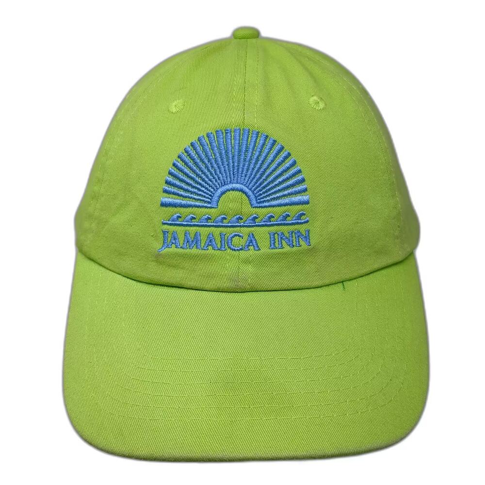 Sun Island Baseball Cap Green Blue Hat One Size Adjustable Embroidered Cotton